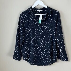 Fun2fun Berkeley collared blouse navy